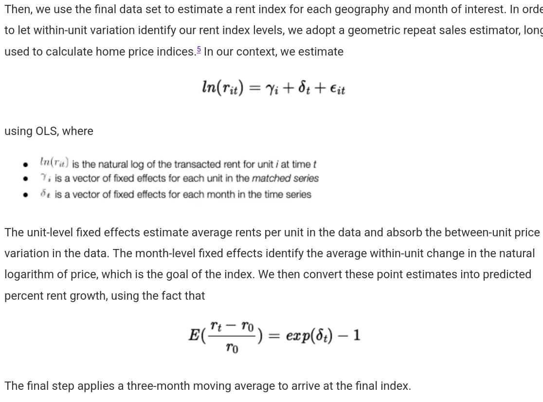 Methodology for Apartment
    List Rent estimate